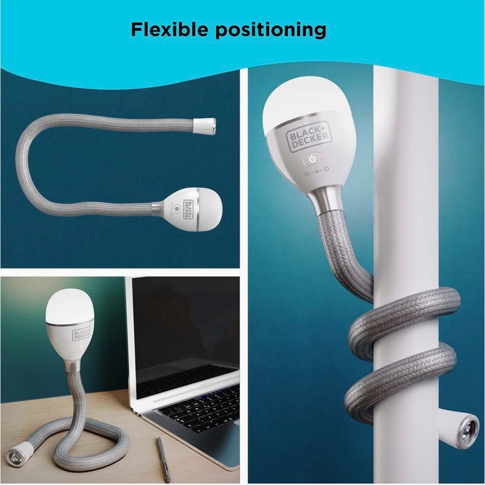 Black & Decker SnakeLight Flexible LED Lamp - White & Gray - Picture 5 of 6